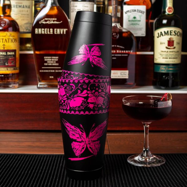 BarConic® Weighted Shaker Set - Butterfly - 18 & 28oz Tins Hot on Sale - Image 2