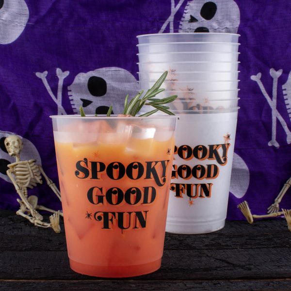 Stackable Reusable Tumblers - Spooky Good Fun Print - 16 ounce  (Set of 10) Online Hot Sale - Image 2