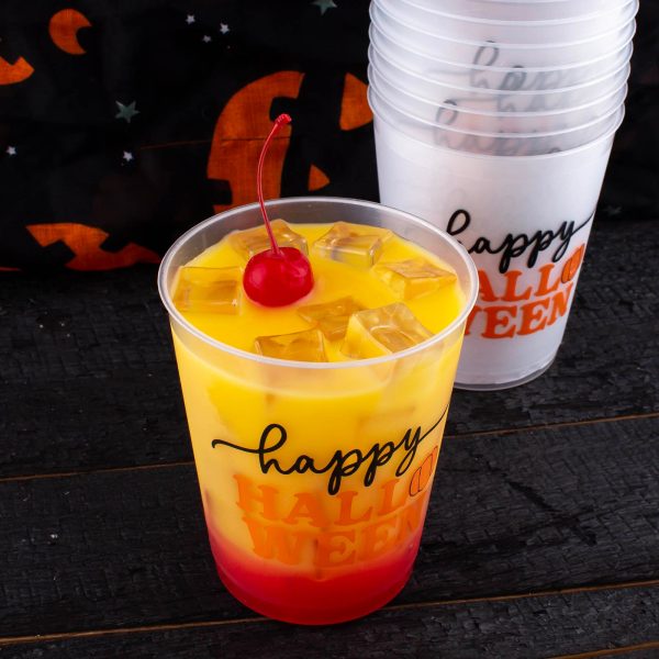Stackable Reusable Tumblers - Happy Halloween Print - 16 ounce (Set of 10) Hot on Sale - Image 3