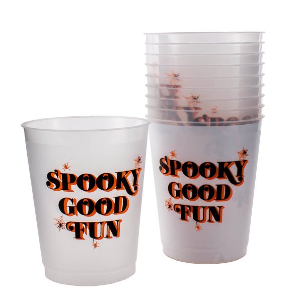 Stackable Reusable Tumblers - Spooky Good Fun Print - 16 ounce  (Set of 10) Online Hot Sale