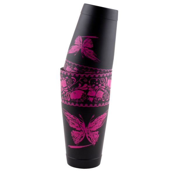BarConic® Weighted Shaker Set - Butterfly - 18 & 28oz Tins Hot on Sale