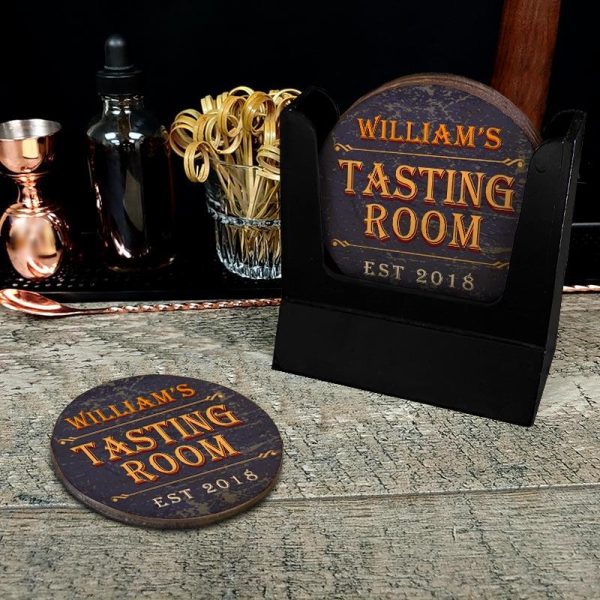 Customizable Wooden Coasters - Tasting Room - Round - Set of 4 Cheap - Image 2