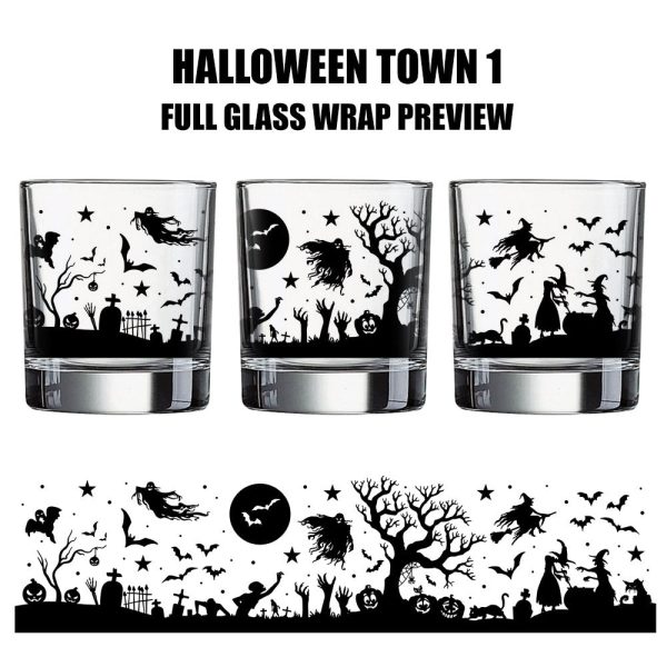 Halloween Town Theme Whiskey   Cocktail Glasses Online now - Image 4