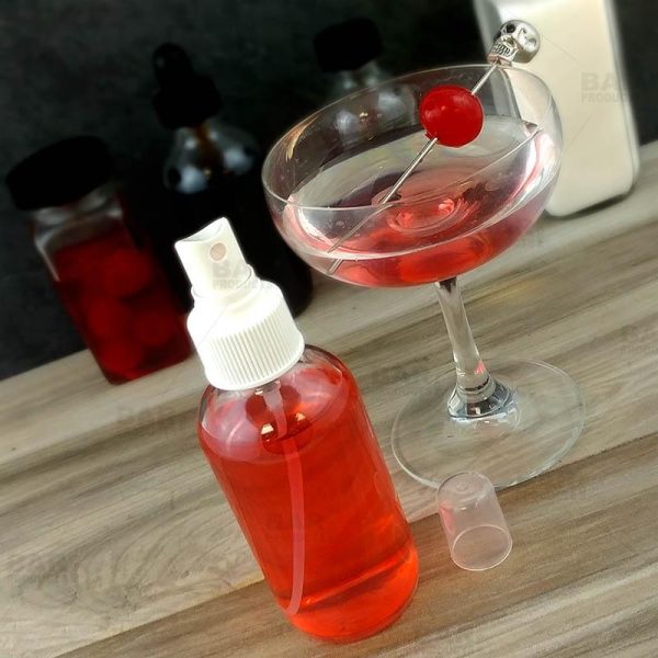 Boston Round Craft Bartending Bottle w  White Atomizer - Clear 4oz Cheap - Image 4