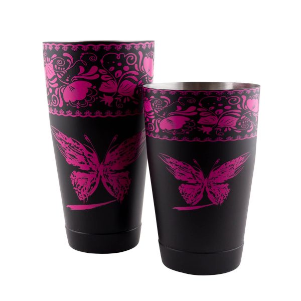 BarConic® Weighted Shaker Set - Butterfly - 18 & 28oz Tins Hot on Sale - Image 3