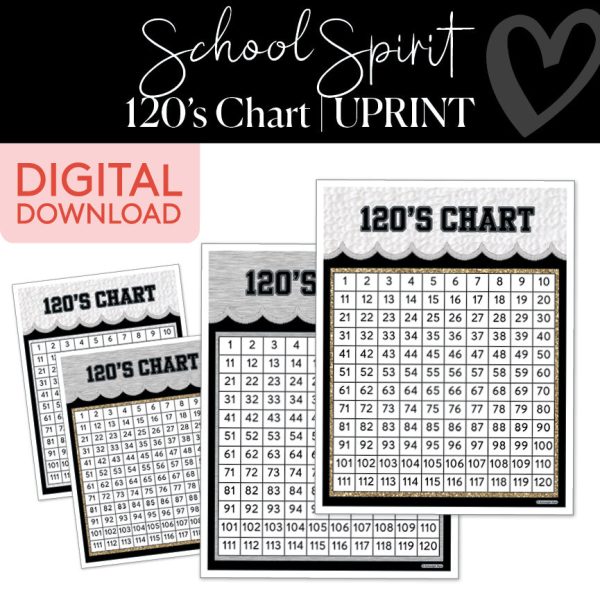 120s Chart | School Spirit | Printable Classroom Decor | Schoolgirl Style Supply